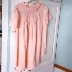 Loft floral broqueted fabric blouse